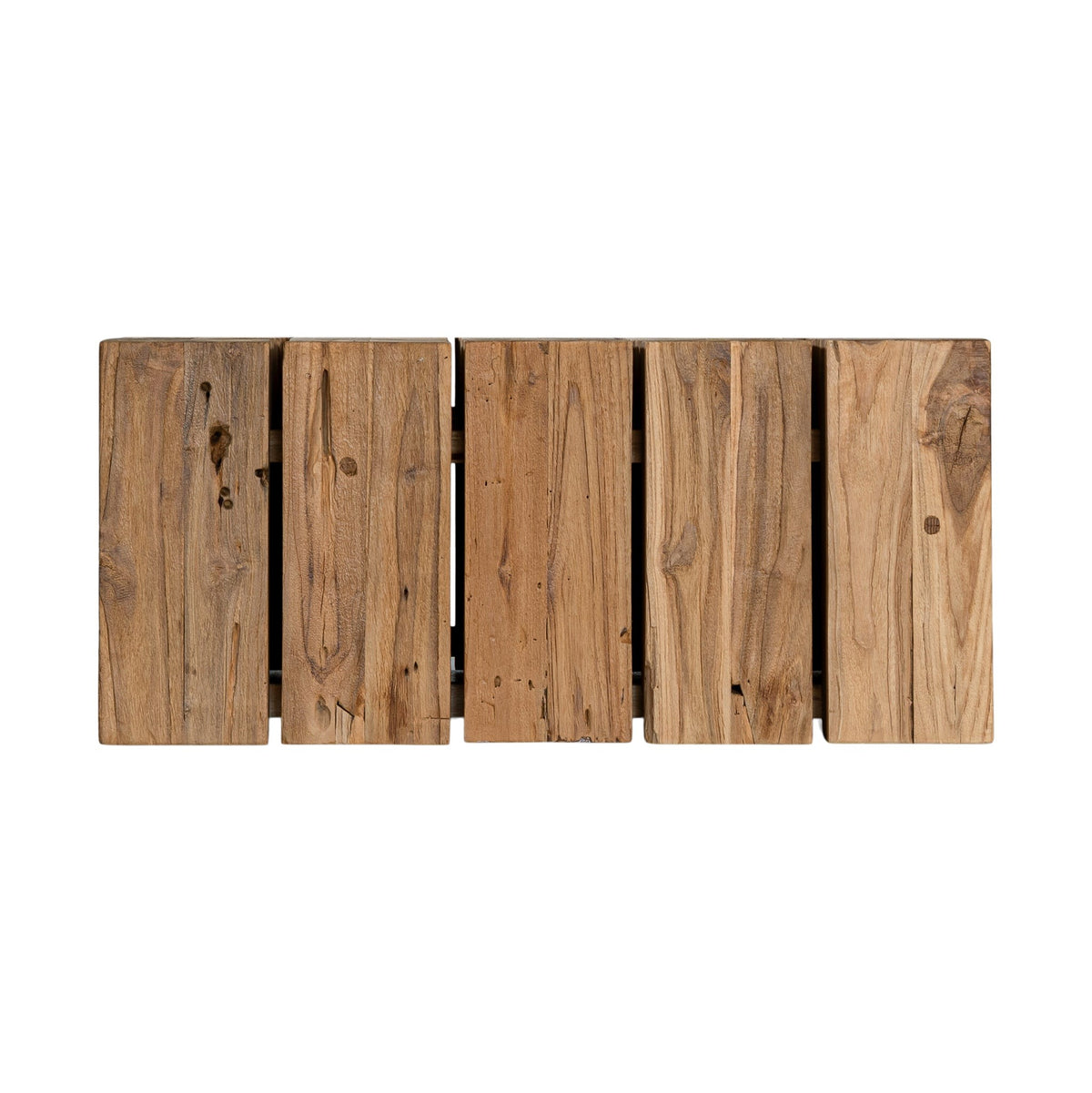 Hamali square reclaimed teak coffee table, front view