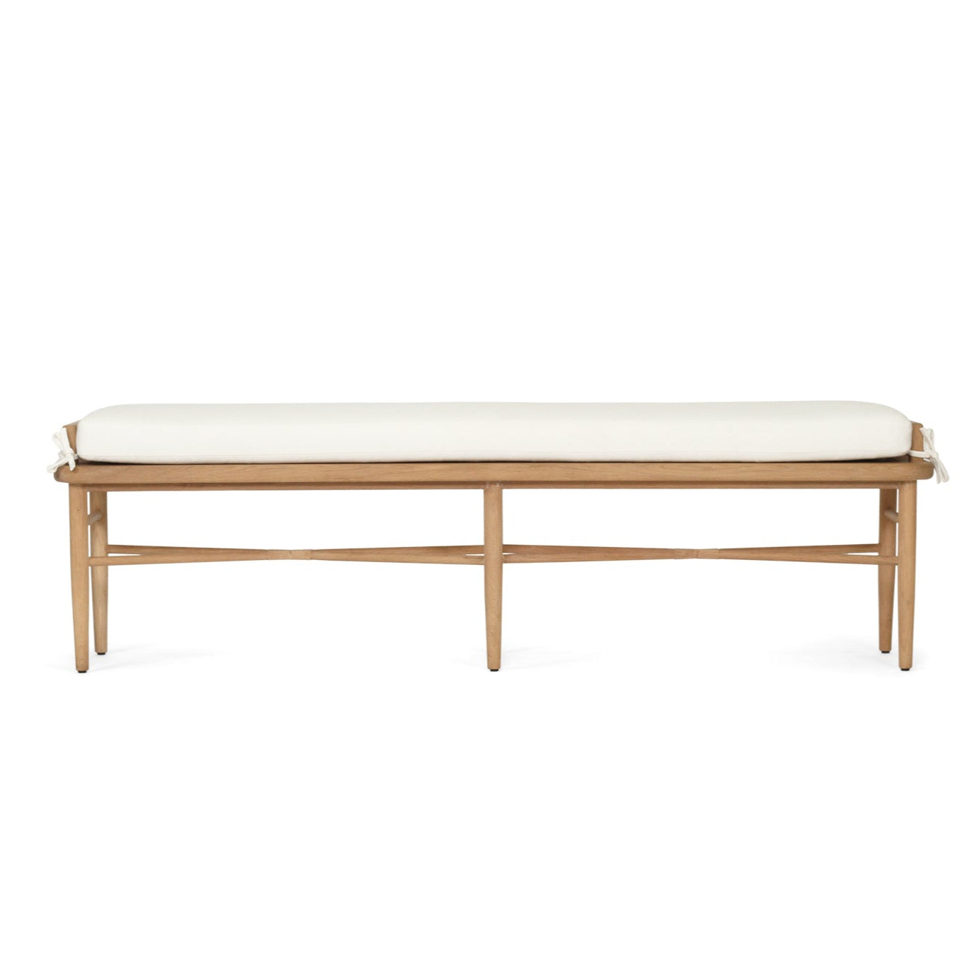Beautiful Amercian Oak bench seat with firm white cushion for comfort and style-Magnolia Lane modern living