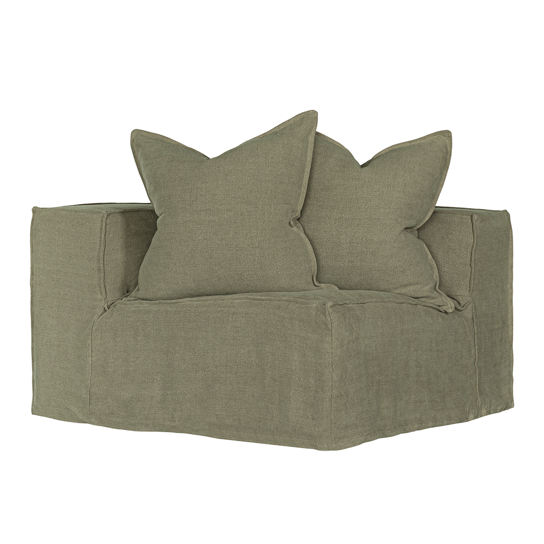 Hendrix Modular Sofa Corner Module by Uniqwa Collections in Bay Leaf