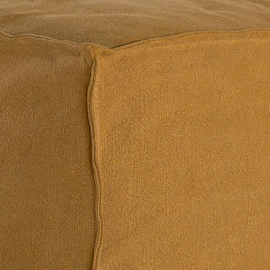 Uniqwa Hendrix Modular Sofa with curve section in ochre, with feather cushioning and removable slipcover, timber frame modern coastal sofa with scatter cushions, available in multiple colours.