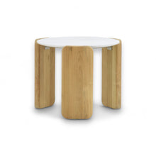 Load image into Gallery viewer, Ibiza full outdoor marble top side table with teak legs. Magnolia Lane resort style living at home