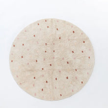 Load image into Gallery viewer, Going Dotty Round Rug - Pink and Toffee | Washable Rug