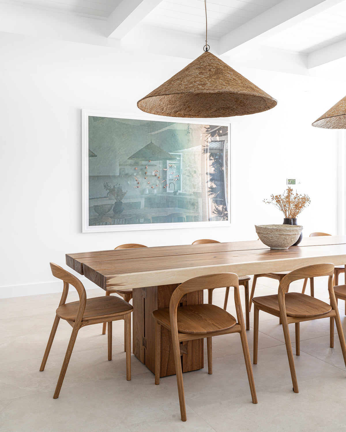 Large Khufu Pendant in Dark Roast finish, artisan-crafted statement lighting designed for coastal, contemporary and organic modern interiors.