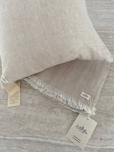 Beautiful linen gauze cushion in cookie and cream, Magnolia Lane designer textiles
