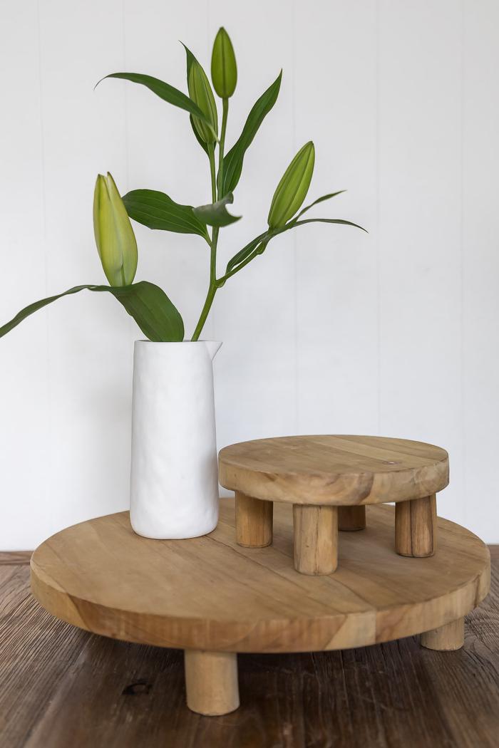 Little teak stand, perfect for entertaining or styling a kitchen nook, Magnolia Lane tableware