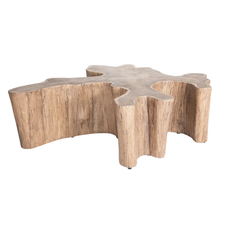 Natural teak log coffee table by Uniqwa, Magnolia Lane