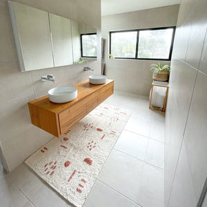 Luxurious bath runner / mat perfect for styling a double vanity, Magnolia Lane bathroom decor 1