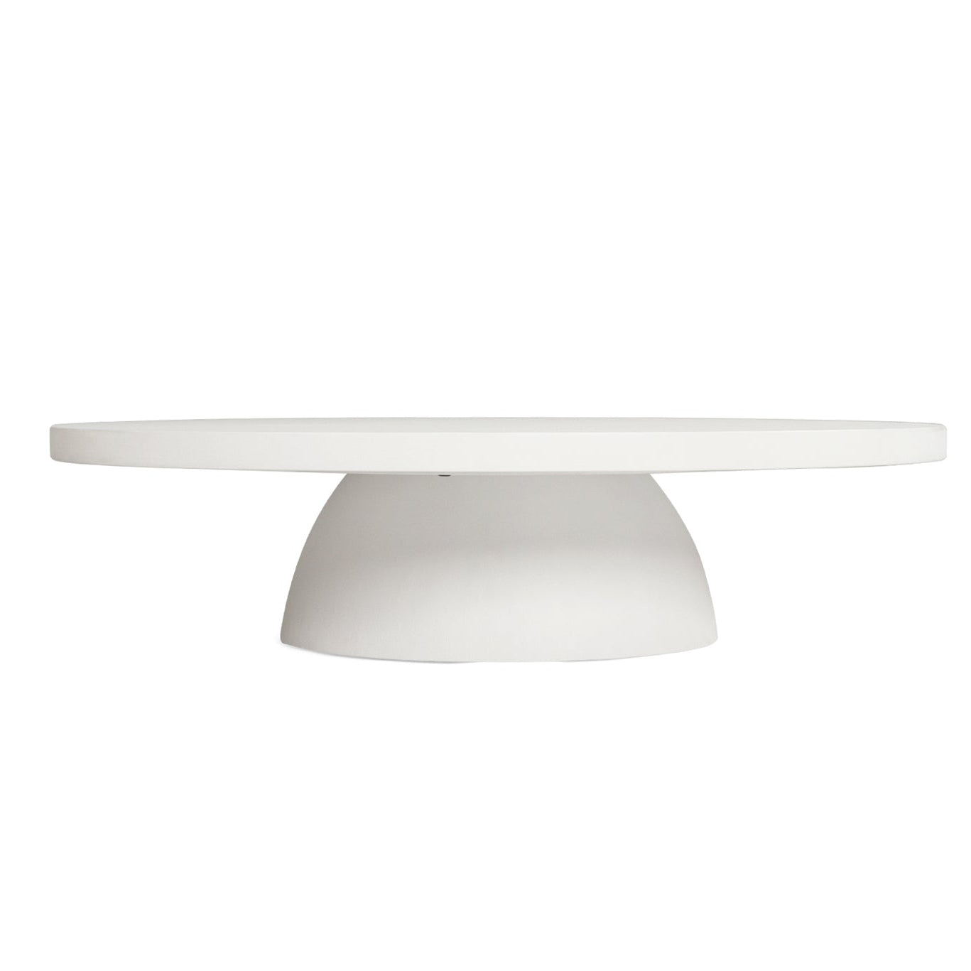 Oasis Coffee Table 120cm in white microcement with sculptural round design and smooth matte finish.