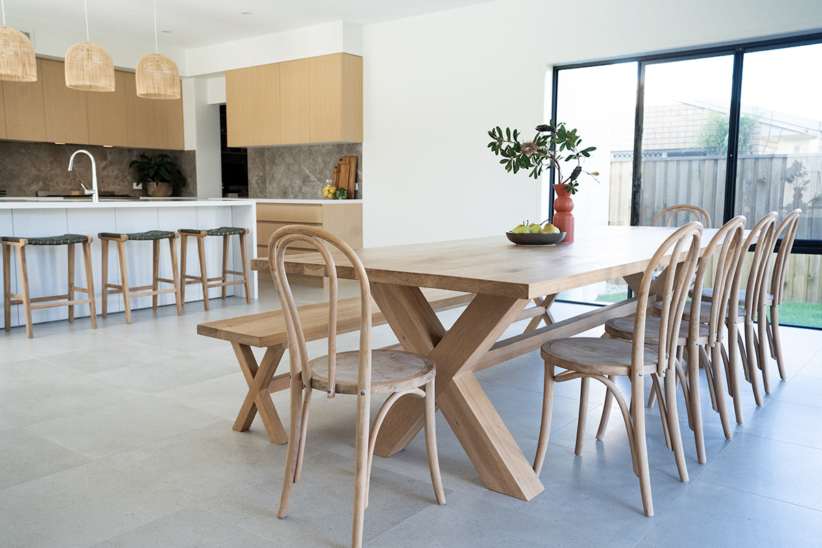 Solid Beachwood Replica Bentwood Dining Chairs, Magnolia Lane modern dining suite