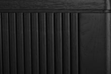 Load image into Gallery viewer, Grange Bedhead in black oak veneer, modern bedroom furniture with elegant and durable design.  Close up.