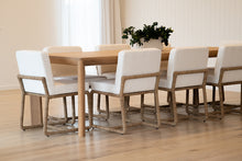 Load image into Gallery viewer, Great Dining Table made from solid American Oak with a raw Osmo PolyX finish, designed as a durable and elegant dining centerpiece. Styled in this beauttiful modern home 2