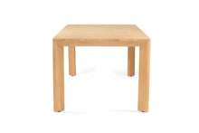 Load image into Gallery viewer, Great Dining Table made from solid American Oak with a raw Osmo PolyX finish, designed as a durable and elegant dining centerpiece. Side angle view 2
