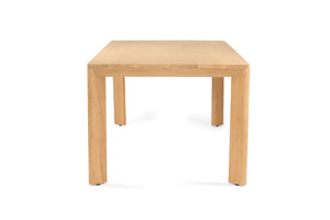 Great Dining Table made from solid American Oak with a raw Osmo PolyX finish, designed as a durable and elegant dining centerpiece. Side angle view 2