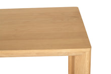 Load image into Gallery viewer, Great Dining Table made from solid American Oak with a raw Osmo PolyX finish, designed as a durable and elegant dining centerpiece. Top corner 1