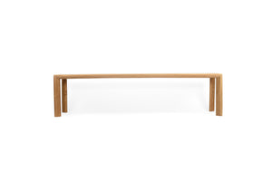 Great Teak Dining Table in A-grade teak with a natural brushed finish, offering exceptional durability and timeless elegance—also available in American Oak. Side view