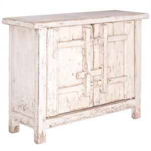 Reclaimed elm 2D Bulu Cabinet in white by Uniqwa, Magnolia Lane 2
