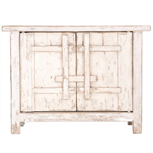 Reclaimed elm 2D Bulu Cabinet in white by Uniqwa, Magnolia Lane