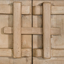 Load image into Gallery viewer, Bulu two door cabinet, entertainment unit or oversized bedside table, handcrafted from reclaimed timber with natural weathered texture and carved details, coastal organic furniture with timeless character.  Close up 3.