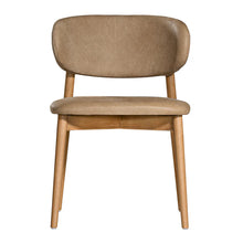 Load image into Gallery viewer, Capri Dining Chair in Enoki by Uniqwa – luxury modern style with buffalo leather upholstery and white oak frame, ideal for refined residential or commercial interiors. Front view