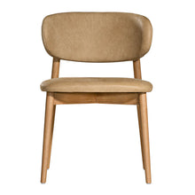 Load image into Gallery viewer, Capri Dining Chair in Savannah Nut by Uniqwa – luxury modern style with buffalo leather upholstery and white oak frame, ideal for refined residential or commercial interiors. front view