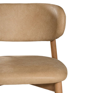 Capri Dining Chair in Savannah Nut by Uniqwa – luxury modern style with buffalo leather upholstery and white oak frame, ideal for refined residential or commercial interiors. 3