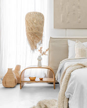 Load image into Gallery viewer, Hendrix Bedhead with feather cushioning and removable linen slipcover, timber frame upholstered bedhead for modern coastal bedroom style.  Modern coastal bedroom suite.