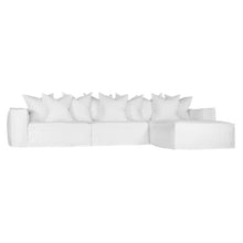 Load image into Gallery viewer, Uniqwa Hendrix modular sofa with ottoman, with feather cushioning and removable slipcover, timber frame modern coastal sofa with scatter cushions, available in multiple colours. 2