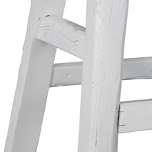 Load image into Gallery viewer, Handmade reclaimed elm wood barstool in a painted white finish, featuring natural variations for a unique coastal or villa style. By Uniwqa Collections, sold by Magnolia Lane Australia wide delivery. Leg detail.