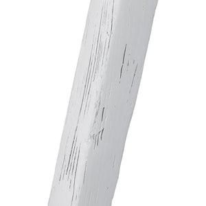 Handmade reclaimed elm wood barstool in a painted white finish, featuring natural variations for a unique coastal or villa style. By Uniwqa Collections, sold by Magnolia Lane Australia wide delivery. Leg detail 1.