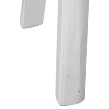 Load image into Gallery viewer, Handmade reclaimed elm wood barstool in a painted white finish, featuring natural variations for a unique coastal or villa style. By Uniwqa Collections, sold by Magnolia Lane Australia wide delivery. Leg detail 2.