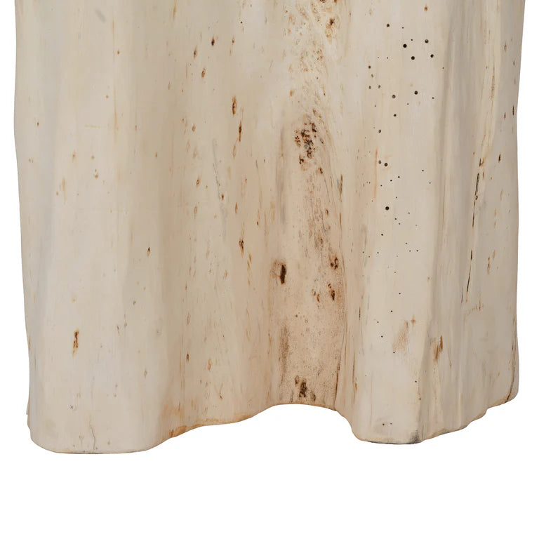 Malani Side Table handcrafted from Bodhi Fig Tree root with natural organic shape and warm wood tones – each piece uniquely formed by nature.  Detailed perspective 7