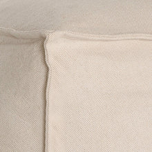 Load image into Gallery viewer, Hendrix Bedhead in sand with feather cushioning and removable linen slipcover, timber frame upholstered bedhead for modern coastal bedroom style.