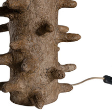 Load image into Gallery viewer, Sula Table Lamp handcrafted from eco-friendly papier-mâché with an organic spike design, casting a soft ambient glow and unique shadow play. Base close up