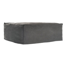 Load image into Gallery viewer, Uniqwa Hendrix ottoman in charcoal, with feather cushioning and removable slipcover, timber frame modern coastal sofa with scatter cushions, available in multiple colours.