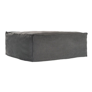Uniqwa Hendrix ottoman in charcoal, with feather cushioning and removable slipcover, timber frame modern coastal sofa with scatter cushions, available in multiple colours.