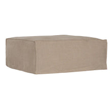 Load image into Gallery viewer, Uniqwa Hendrix ottoman in oatmeal, with feather cushioning and removable slipcover, timber frame modern coastal sofa with scatter cushions, available in multiple colours.
