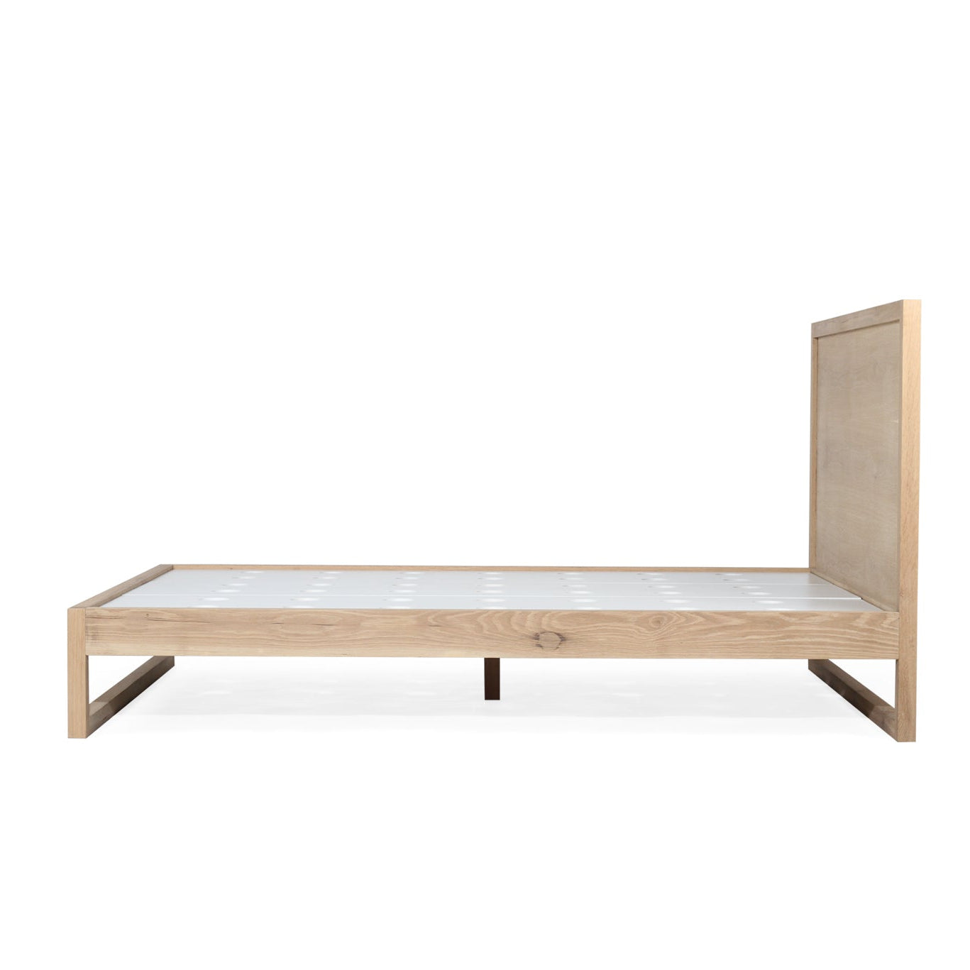 Side view of Vaucluse solid oak bed frame