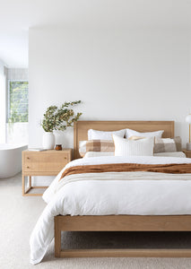 Vaucluse timber bed, Magnolia Lane modern coastal bedroom