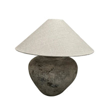 Load image into Gallery viewer, The Villa Table Lamp featuring an organic, rustic design with a natural shade and sculptural base, adding earthy elegance to any space. Wabi Sabi style, Magnolia Lane. 1