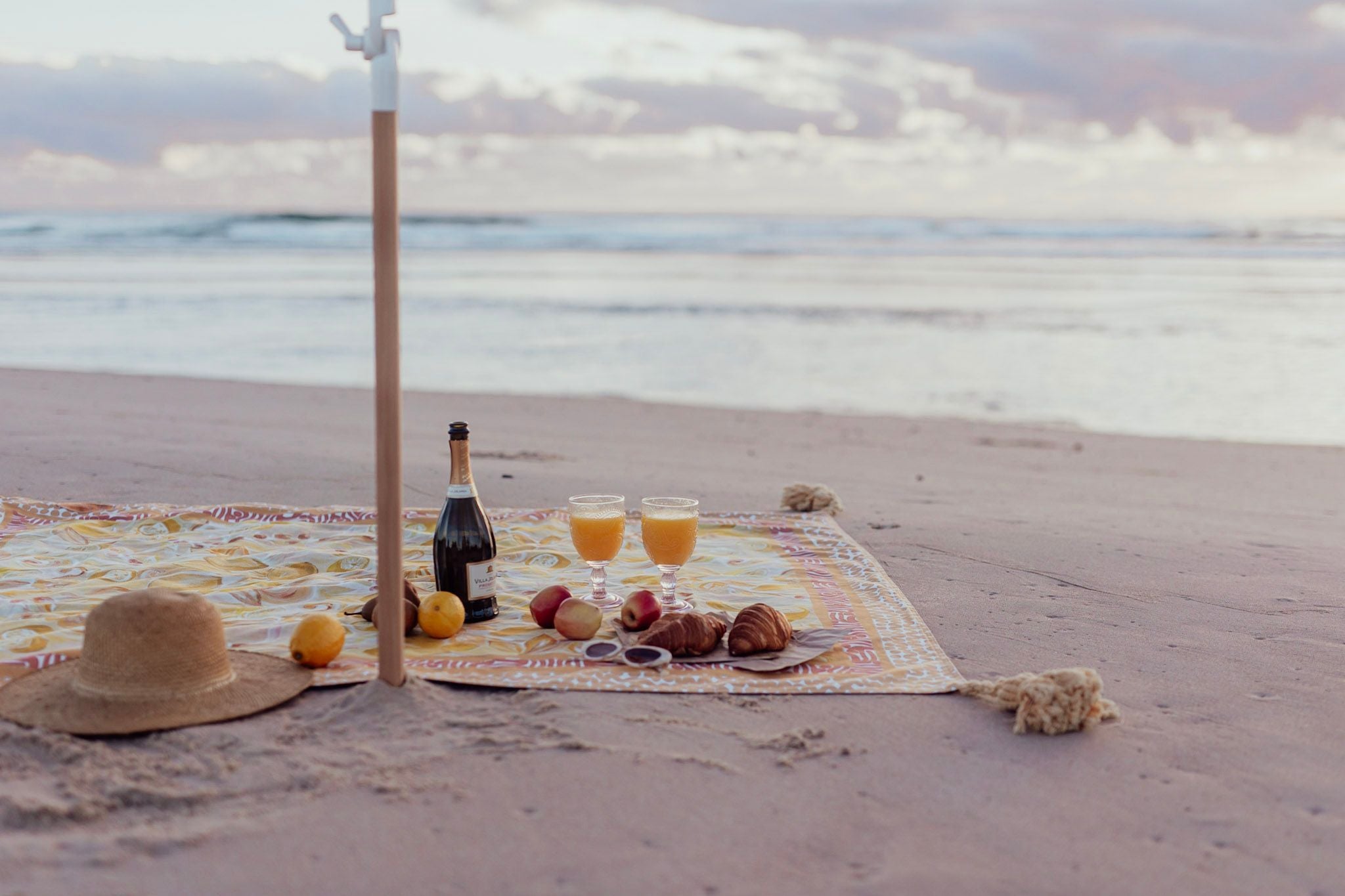 Wandering Folk Le Lemon Nectar Picnic Rug, Magnolia Lane Summer Beach Days