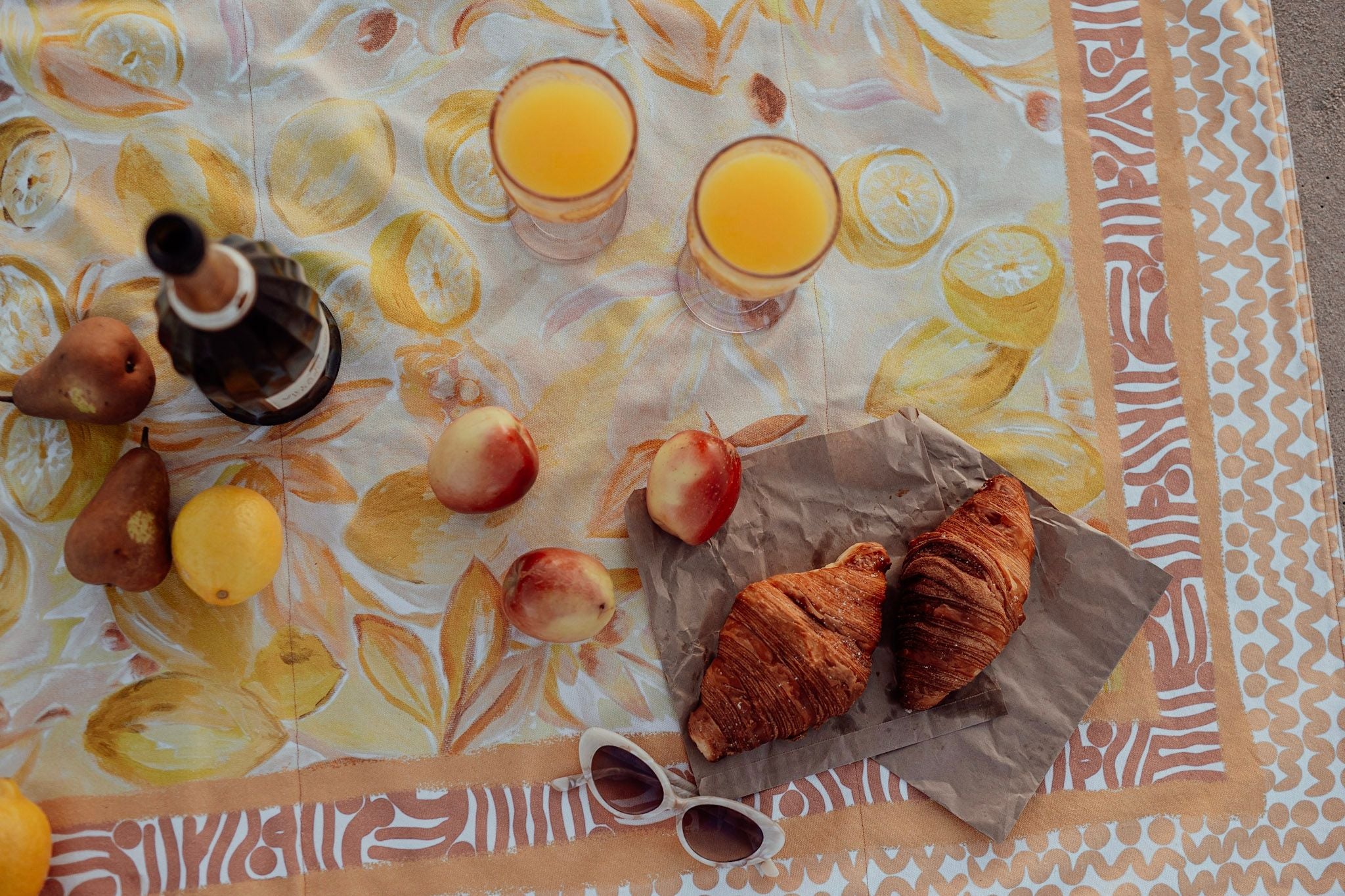 Wandering Folk Le Lemon Nectar Picnic Rug, Magnolia Lane Summer Days