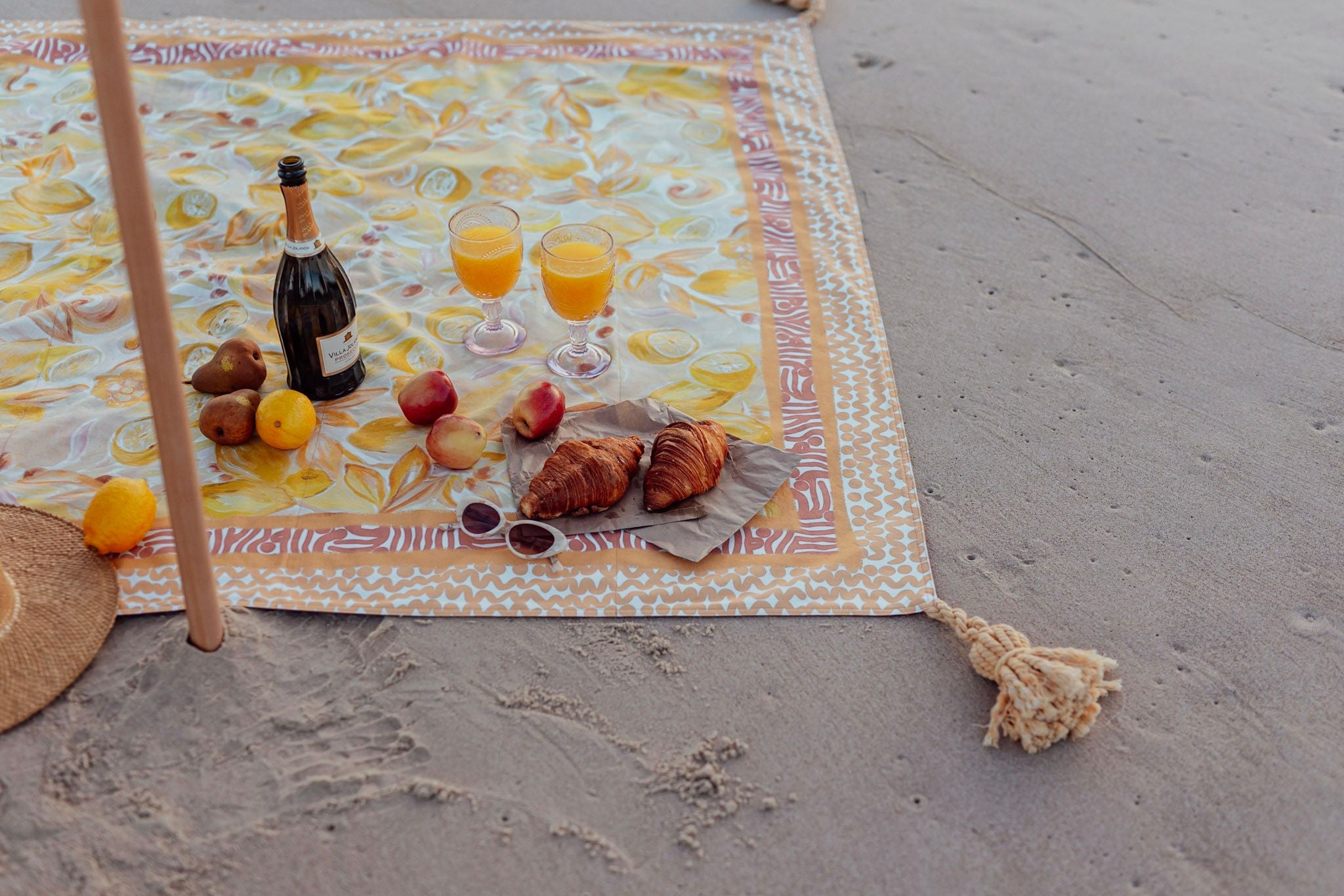 Wandering Folk Le Lemon Nectar Picnic Rug, Magnolia Lane Summer Picnics