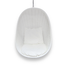 Load image into Gallery viewer, White full outdoor synthetic weave hanging chair, Magnolia Lane 1