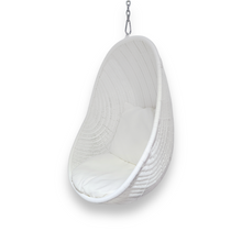 Load image into Gallery viewer, White full outdoor synthetic weave hanging chair, Magnolia Lane 4