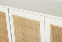 Load image into Gallery viewer, White Amercian Oak six door sideboard with rattan detailed doors, Magnolia Lane 1