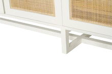 Load image into Gallery viewer, White Amercian Oak six door sideboard with rattan detailed doors, Magnolia Lane 5