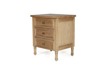 Load image into Gallery viewer, Whitsunday 3 drawer bedside table in weathered oak, Magnolia Lane coastal style bedroom furniture 5