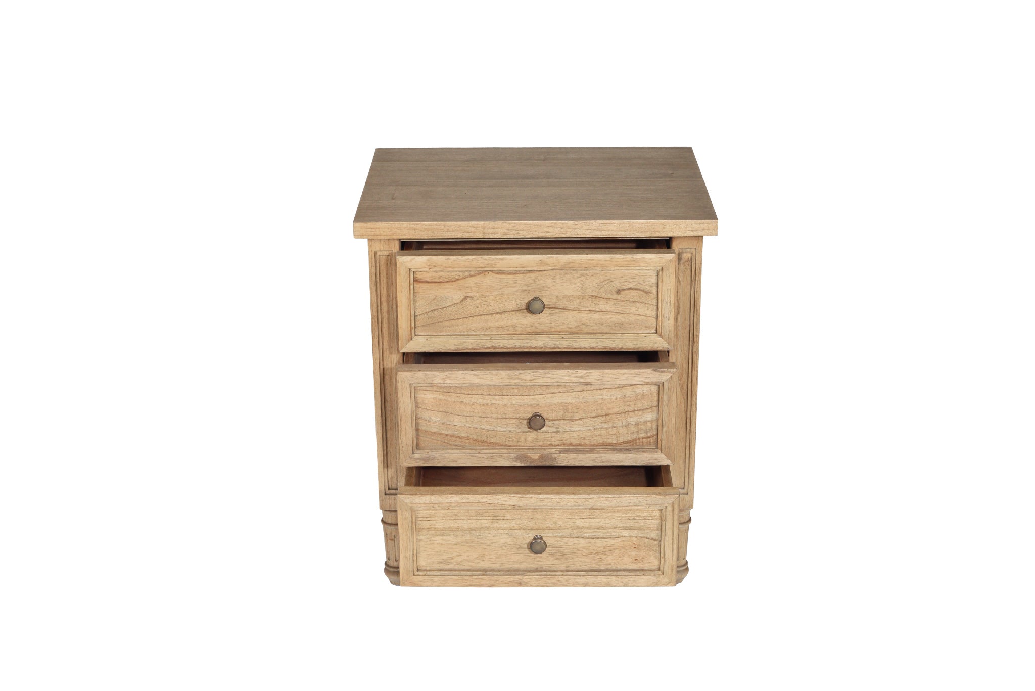 Whitsunday 3 drawer bedside table in weathered oak, Magnolia Lane coastal style bedroom furniture 9