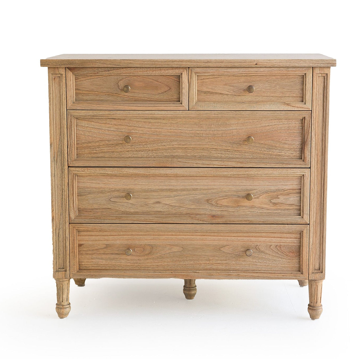 Whitsunday 5 drawer dresser in white cedar with weathered oak finish