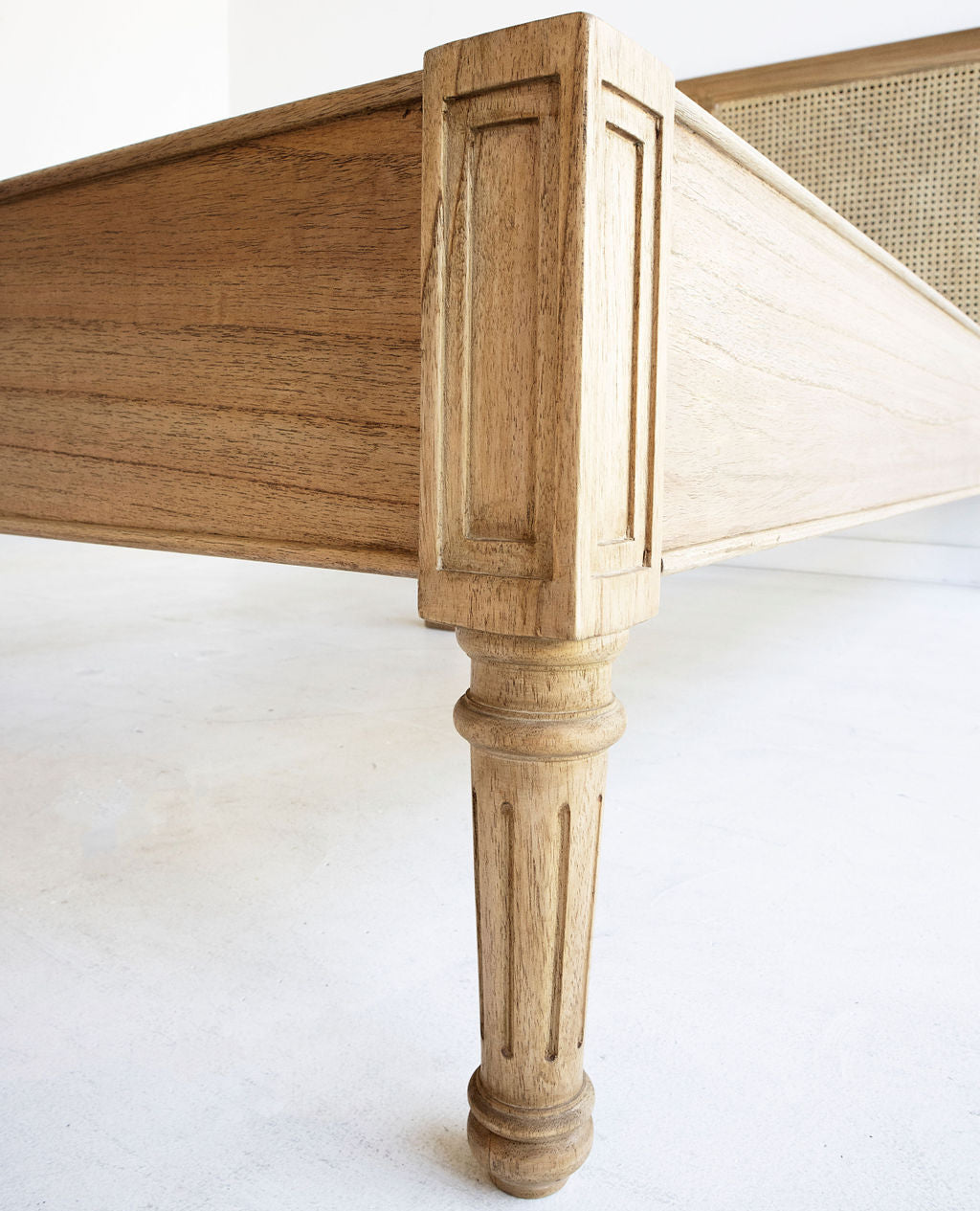 Close-up of leg detail on the Whitsunday bed frame